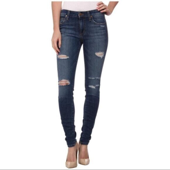 Revolve Joe's Jeans Icon Seneka Skinny Jeans medium wash Distressed Denim 25 - Picture 6 of 16